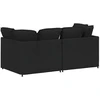Modulinė sofa su pagalvėlėmis, audinys, juoda