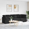 Modulinė sofa su pagalvėlėmis, audinys, juoda