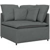 Modulinė sofa su pagalvėlėmis, audinys, tamsiai pilka