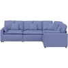 Modulinė sofa su pagalvėlėmis, audinys, džinso mėlyna