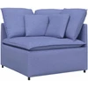 Modulinė sofa su pagalvėlėmis, audinys, džinso mėlyna