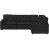Modulinė sofa su pagalvėlėmis, audinys, juoda