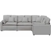 Modulinė sofa su pagalvėlėmis, audinys, debesų pilka