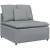 Modulinė sofa su pagalvėlėmis, audinys, šviesiai pilka