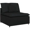 Modulinė sofa su pagalvėlėmis, audinys, juoda