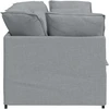 Modulinė sofa su pagalvėlėmis, audinys, šviesiai pilka