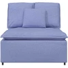Modulinė sofa su pagalvėlėmis, džinsinės mėlynos spalvos, 100 cm
