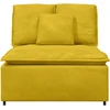 Modulinė sofa su pagalvėlėmis, geltona, 100 cm