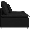 Modulinė sofa su pagalvėlėmis, juoda, 100 cm