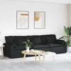 Modulinė sofa su pagalvėlėmis, juoda