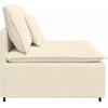 Modulinė sofa su pagalvėlėmis, kreminės spalvos, 100 cm
