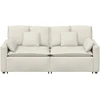 Modulinė sofa su pagalvėlėmis, kreminės spalvos