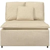 Modulinė sofa su pagalvėlėmis, kreminės spalvos, 100 cm
