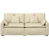 Modulinė sofa su pagalvėlėmis, kreminės spalvos
