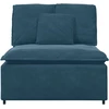 Modulinė sofa su pagalvėlėmis, mėlyna, 100 cm