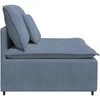 Modulinė sofa su pagalvėlėmis, mėlyna, 100 cm