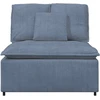 Modulinė sofa su pagalvėlėmis, mėlyna, 100 cm