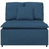 Modulinė sofa su pagalvėlėmis, mėlyna, 100 cm