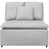 Modulinė sofa su pagalvėlėmis, pilka, 100 cm