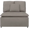 Modulinė sofa su pagalvėlėmis, pilkai ruda, 100 cm