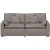Modulinė sofa su pagalvėlėmis, pilkai ruda