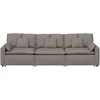 Modulinė sofa su pagalvėlėmis, pilkai ruda
