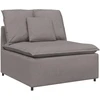 Modulinė sofa su pagalvėlėmis, pilkai ruda