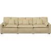 Modulinė sofa su pagalvėlėmis, pilkai žalia
