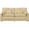 Modulinė sofa su pagalvėlėmis, pilkai žalia