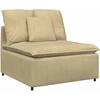 Modulinė sofa su pagalvėlėmis, pilkai žalia