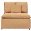 Modulinė sofa su pagalvėlėmis, smėlio spalvos, 100 cm