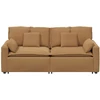 Modulinė sofa su pagalvėlėmis, smėlio spalvos