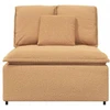 Modulinė sofa su pagalvėlėmis, smėlio spalvos, 100 cm