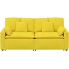 Modulinė sofa su pagalvėlėmis, šviesiai geltona