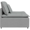 Modulinė sofa su pagalvėlėmis, šviesiai pilka, 100 cm
