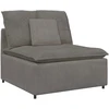 Modulinė sofa su pagalvėlėmis, šviesiai pilka, velvetas, audinys