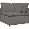 Modulinė sofa su pagalvėlėmis, šviesiai pilka, velvetas, audinys