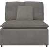 Modulinė sofa su pagalvėlėmis, šviesiai pilka, 100 cm