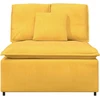 Modulinė sofa su pagalvėlėmis, šviesiai geltona, 100 cm