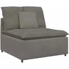 Modulinė sofa su pagalvėlėmis, šviesiai pilka, velvetas, audinys