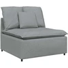 Modulinė sofa su pagalvėlėmis, šviesiai pilka