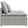 Modulinė sofa su pagalvėlėmis, šviesiai pilka, 100 cm
