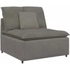 Modulinė sofa su pagalvėlėmis, šviesiai pilka, velvetas, audinys