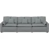 Modulinė sofa su pagalvėlėmis, šviesiai pilka