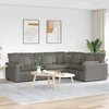 Modulinė sofa su pagalvėlėmis, šviesiai pilka, velvetas, audinys