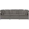 Modulinė sofa su pagalvėlėmis, šviesiai pilka, velvetas, audinys