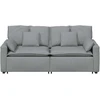 Modulinė sofa su pagalvėlėmis, šviesiai pilka