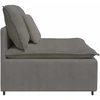 Modulinė sofa su pagalvėlėmis, šviesiai pilka, 100 cm