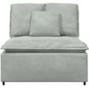 Modulinė sofa su pagalvėlėmis, šviesiai pilka, 100 cm