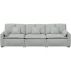 Modulinė sofa su pagalvėlėmis, šviesiai pilka
